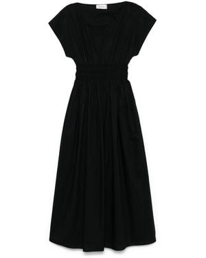 Matteau Shirred-Waist Midi Dress - Black