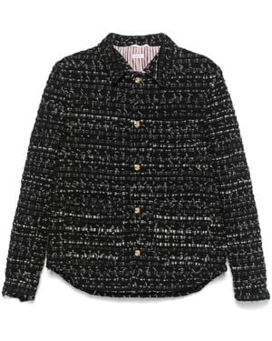 Thom Browne Denim Ribbon Tweed Jacket - Black