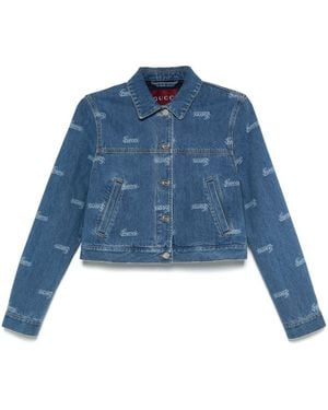 Gucci Lasered Denim Jacket - Blue