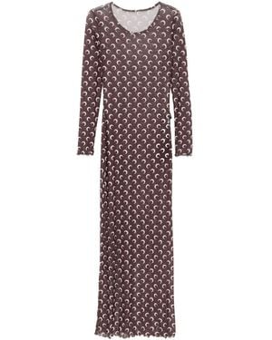 Marine Serre Moon-Print Maxi Dress - Purple