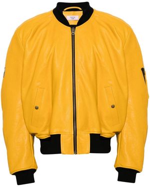 Martine Rose Logo-Appliqué Bomber Jacket - Yellow