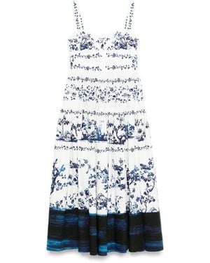Erdem Floral-Print Midi Dress - White