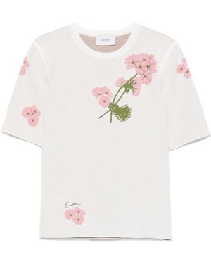 Erdem Floral-Jacquard T-Shirt - White