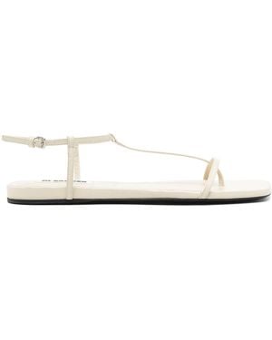 Jil Sander Square-Toe Thong Sandals - White