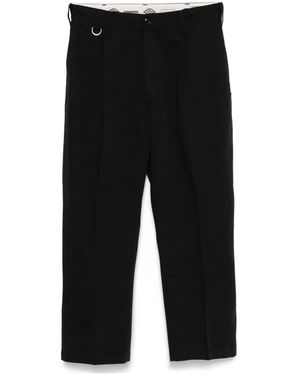 Neighborhood Pressed Crease Cropped Trousers - Black