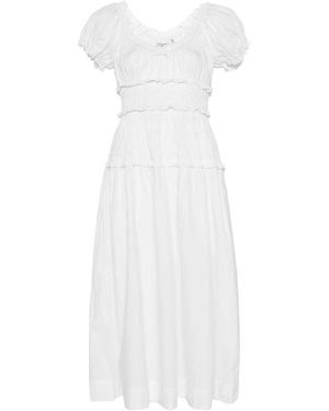 Doen Gathered Midi Dress - White