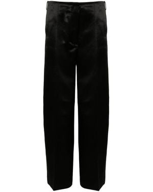 Peter Do Wide-Leg Satin Trousers - Black