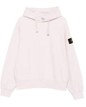 Stone Island Logo-Patch Hoodie - Pink