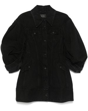 Simone Rocha Balloon-Sleeve Denim Jacket - Black