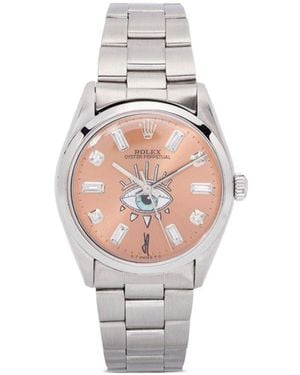 Jacquie Aiche Customised Rolex Oyster Perpetual Evil Eye 33Mm - White