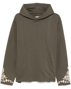 Kartik Research Floral-Embroidered Hoodie - Green