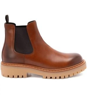Prada Leather Chelsea Boots - Brown