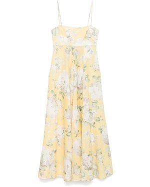 Zimmermann Acacia Printed Linen Dress - Metallic