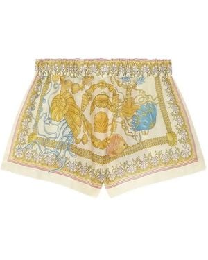 Versace Underwater Barocco Cover-Up Shorts - Metallic