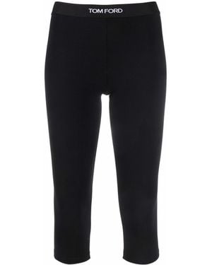 Tom Ford Logo Waistband Cropped Leggings - Blue