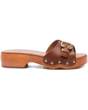 Chloé 40Mm Jeanette Slip-On Sandals - Brown