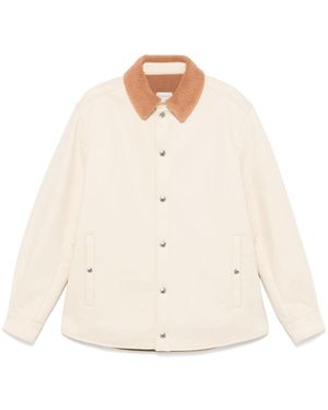 Moncler Teddy Collar Shirt Jacket - White