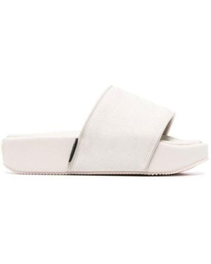Y-3 Leather Slides - White