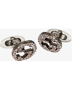 Gucci Sterling Double G Cufflinks - White