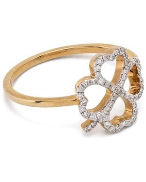 Yvonne Léon 18K Bague Fil Trèfle Diamond Ring - Metallic