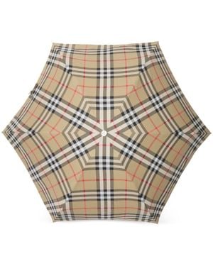 Burberry Check-Print Folding Umbrella - Natural