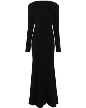 Mugler Backless Crepe Gown - Black