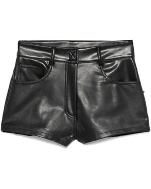 Norma Kamali Faux-Leather Mini Shorts - Black