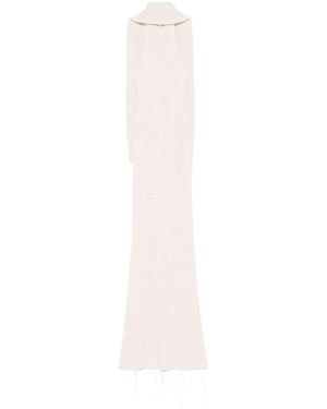 AYA MUSE Ribbed-Knit Maxi Dress - White