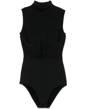 Nensi Dojaka Knitted Corset Bodysuit - Black