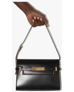 Saint Laurent Manhattan Small Leather Shoulder Bag - Black