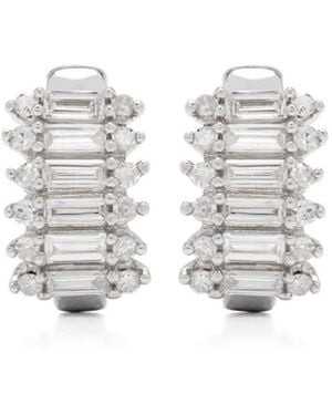 Adina Reyter Sterling Stack Baguette Diamond Earrings - White