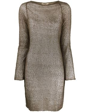 Ambra Maddalena Andy Mini Dress - Women's - Polyester/acrylic/cotton/nylonspandex/elastane - Natural