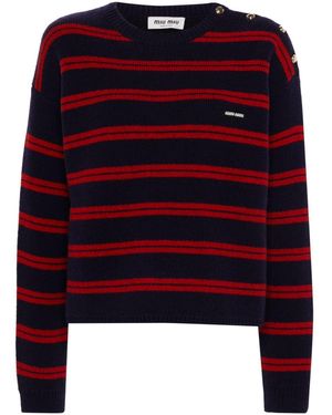 Miu Miu Striped Jumper - Red