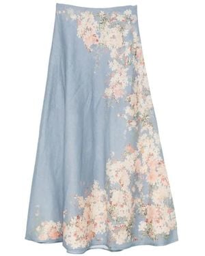 Zimmermann Cascadian Bias Maxi Skirt - Blue