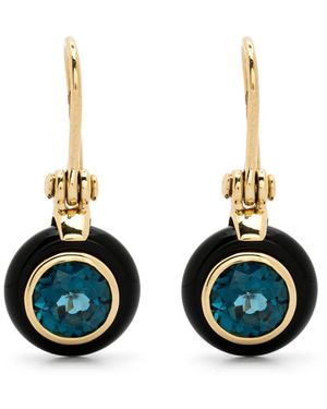 Sauer 18K Frames Onyx And Tpaz Earring - White