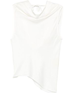 Marques'Almeida Asymmetric Cown Neck Top - White