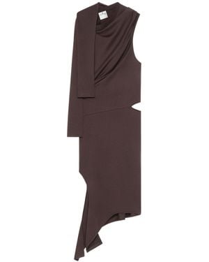 Courreges Draped Cut-Out Dress - Brown