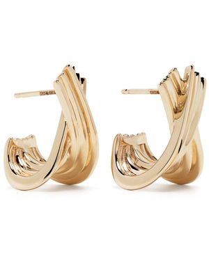 Dana Rebecca 14K Nana Bernice Large Crossover Hoop Earrings - Metallic
