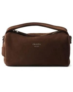 Prada Suede Shoulder Bag - Brown