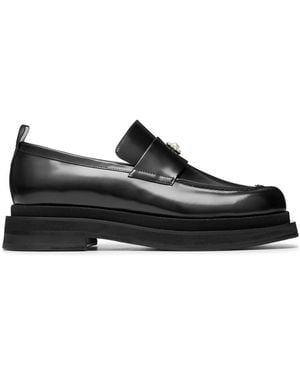 Simone Rocha Heart-Toe Leather Loafers - Black