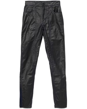 Mugler Coated-Finish Trousers - Grey