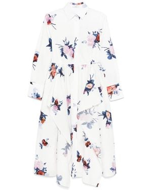 Erdem Floral-Print Midi Dress - White