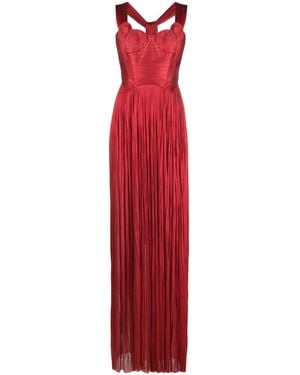 Maria Lucia Hohan Sabina Pleated Maxi Gown - Red