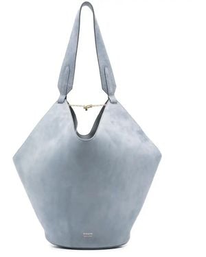 KHAITE Small Lotus Tote Bag - Blue