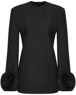 Valentino Garavani Floral Cuff Mini Dress - Black