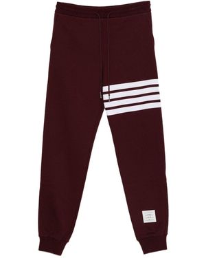 Thom Browne Four-Stripes Cotton Track Trousers - Red