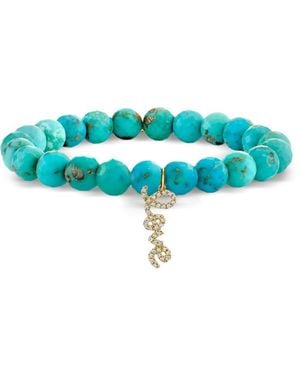 Sydney Evan 14Kt Love Script And Diamond Bracelet - Blue