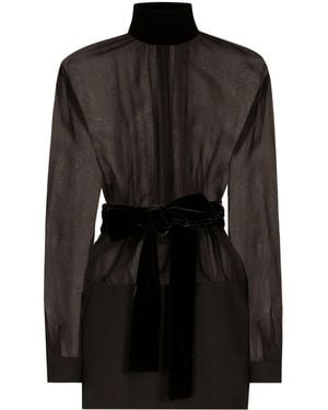 Dolce & Gabbana Crepe Organza Mini Dress - Black