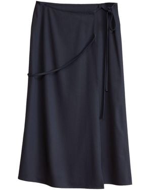 Lemaire Tie-Fastening Wrap Maxi Skirt - Blue