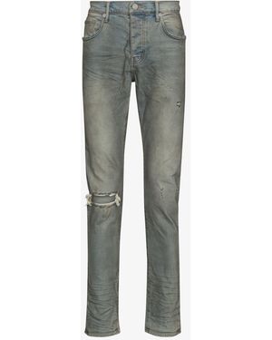 Purple Brand Distressed Slim Leg Jeans - Grey